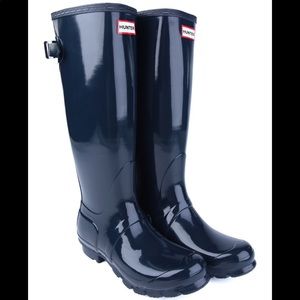 Navy blue Hunter boots size 8 like new